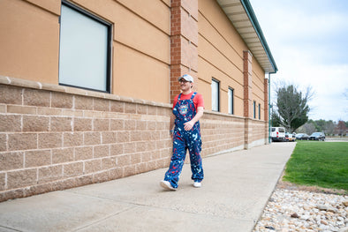 Jersey Shore BlueClaws FOCO Splatter Print Overalls