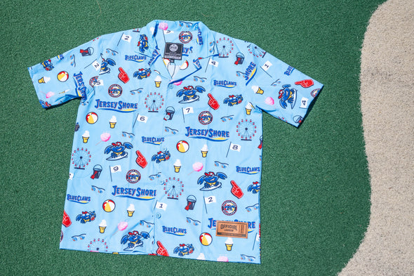 Jersey Shore BlueClaws Official League Hawaiian Shirt