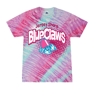 Jersey Shore BlueClaws Youth Tie-Dye T-Shirt Blossom Bucket Crab