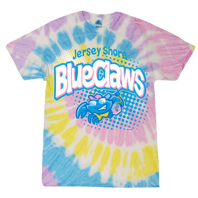Jersey Shore BlueClaws Youth Tie-Dye T-Shirt Boogie Board Crab