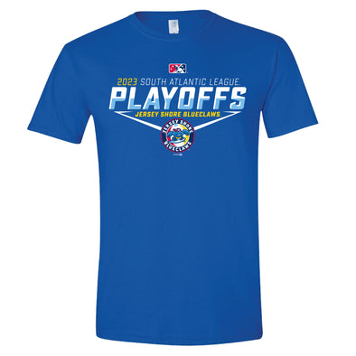 Jersey Shore BlueClaws 2023 SAL Playoffs T-Shirt Royal Blue