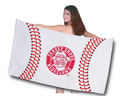 Jersey Shore BlueClaws Primary Logo Baseball Beach Towel