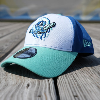 Jersey Shore BlueClaws Copa White Blue Mint Adjustable Cap Medusas