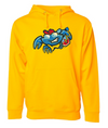 Jersey Shore BlueClaws 108 Stitches Gold Boogie Board Crab Hoodie