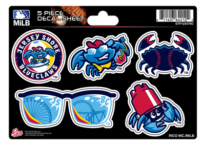 Jersey Shore BlueClaws 5 Piece Decal Set