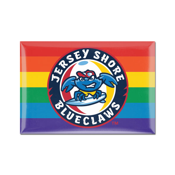 Jersey Shore BlueClaws Rainbow Pride Magnet