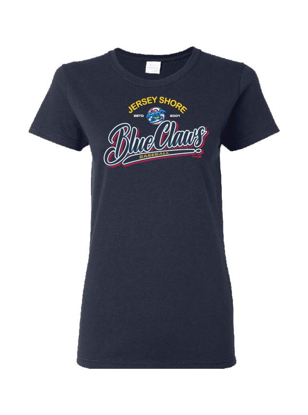 Jersey Shore BlueClaws Ladies Navy Primary Tee – Jersey Shore BlueClaws ...